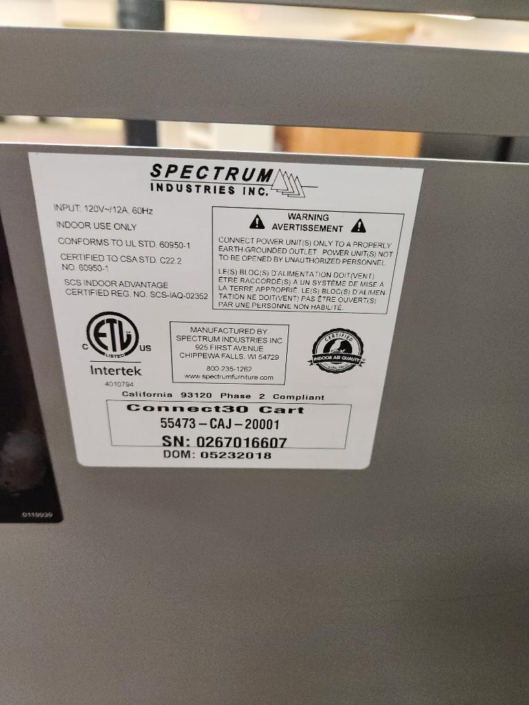 Rolling Spectrum 30 Slot Laptop Cart 30" x 24" x 39"