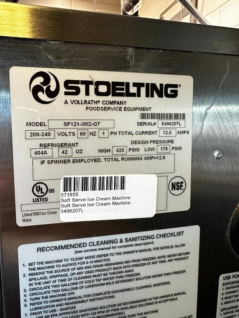 Stoelting SF121-3812-QT Two Flavor Soft Serve/Shake Freezer, Air-Cooled Ice Cream & Shake Machine