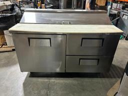TRUE TSSU 60-16 Refrigerated Sandwich/Salad Prep Table on Mobile Base