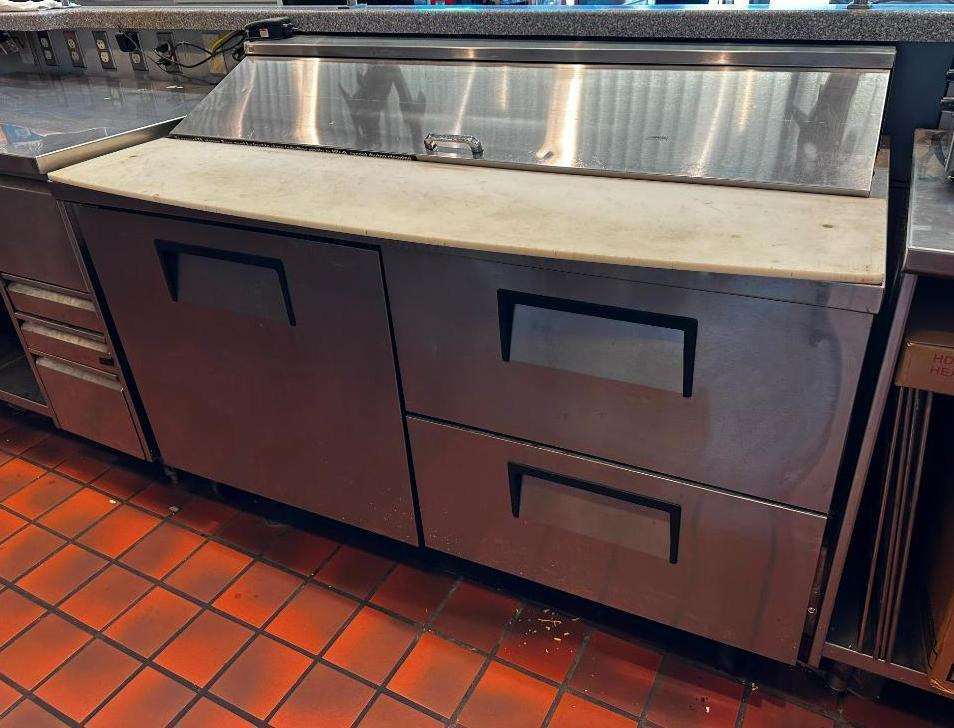 TRUE TSSU 60-16 Refrigerated Sandwich/Salad Prep Table on Mobile Base
