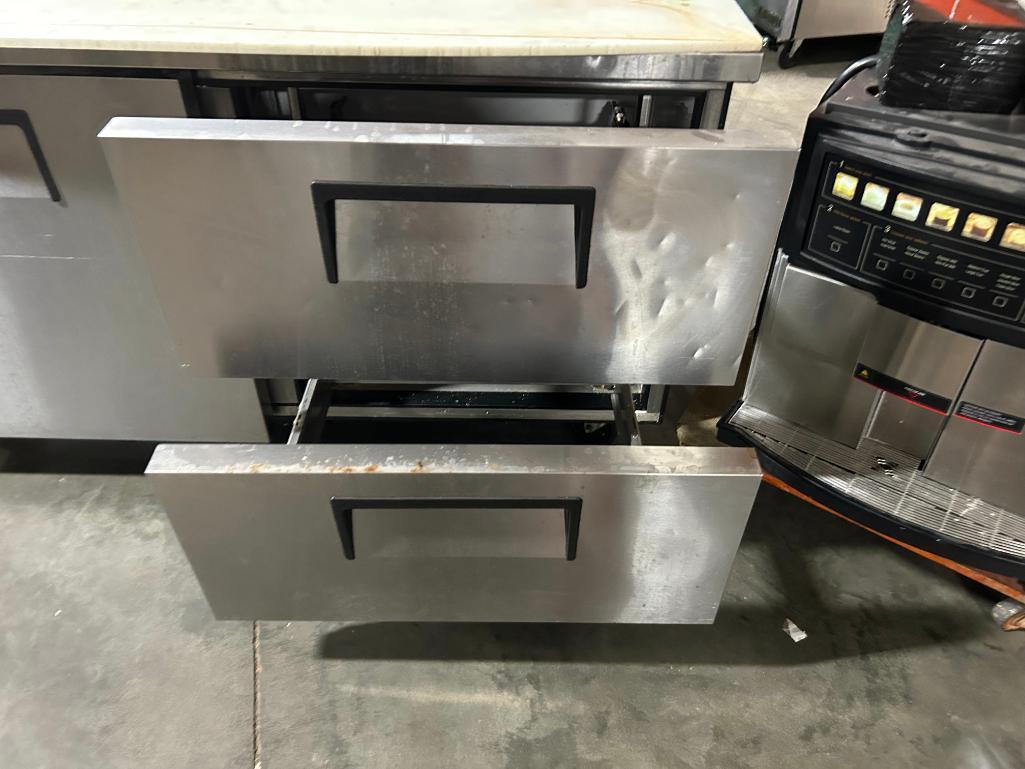 TRUE TSSU 60-16 Refrigerated Sandwich/Salad Prep Table on Mobile Base