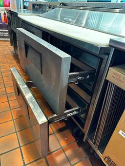 TRUE TSSU 60-16 Refrigerated Sandwich/Salad Prep Table on Mobile Base