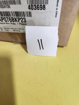 Case of 11, Front of House 6in Round Kiln Plates, Color: Pepper