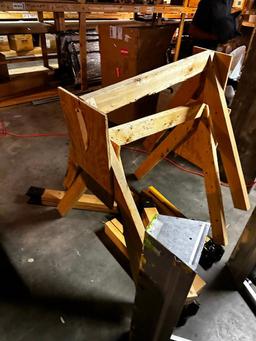 (2) Sets of Sawhorses, 1 Metal and 1 Wood
