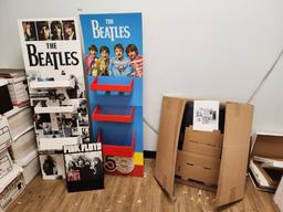 Lot of 3 The Beatles Corrugated Merchandise Display Stands, (1) New In Box
