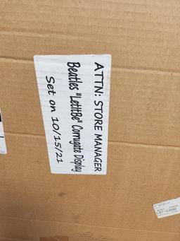 Lot of 3 The Beatles Corrugated Merchandise Display Stands, (1) New In Box