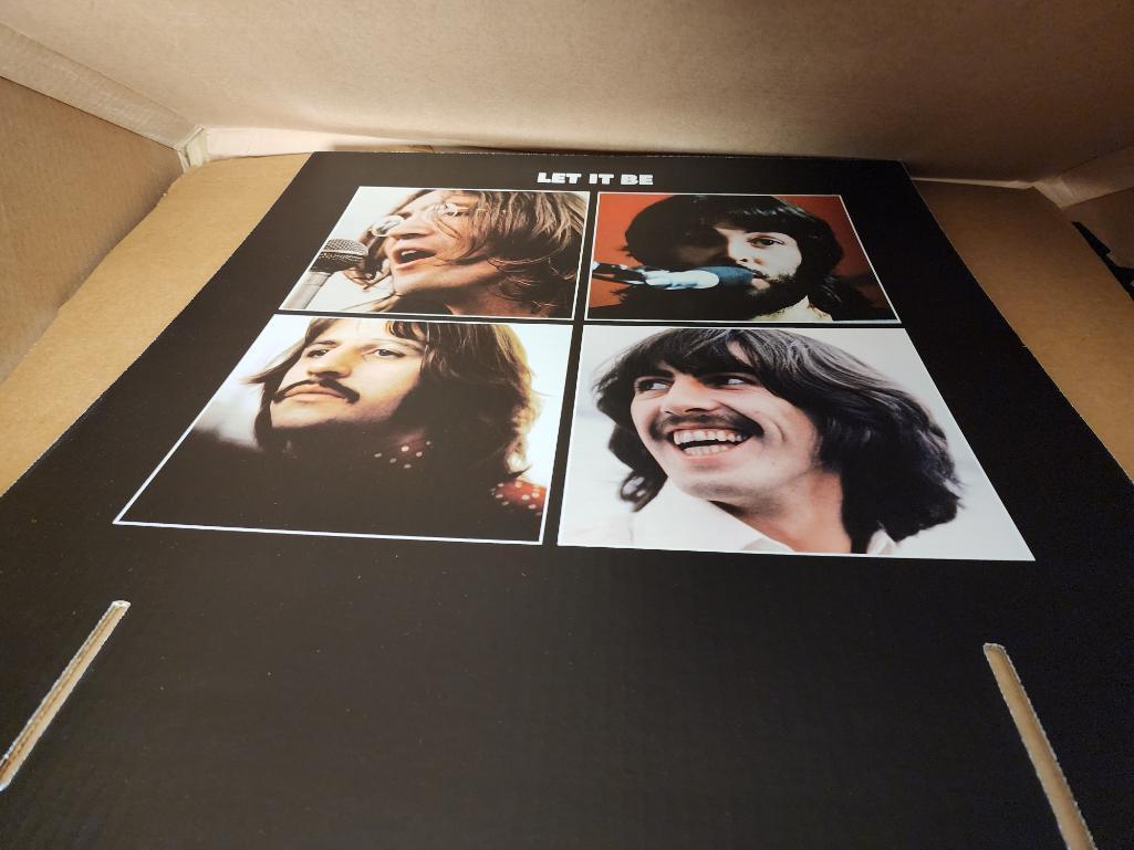Lot of 3 The Beatles Corrugated Merchandise Display Stands, (1) New In Box