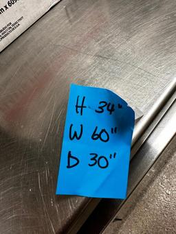 Stainless Steel Prep Table w/ Undershelf, 60in x 30in x 34in H