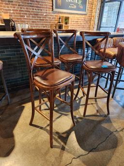 Lot of 4 High-Quality Bar Stools, 30in Cushioned Seat Height