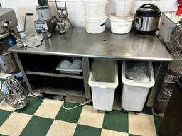 Stainless Steel Prep Table w/ 2 Enclosed Shelves, 64in x 33in x 34in H