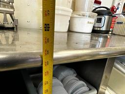 Stainless Steel Prep Table w/ 2 Enclosed Shelves, 64in x 33in x 34in H