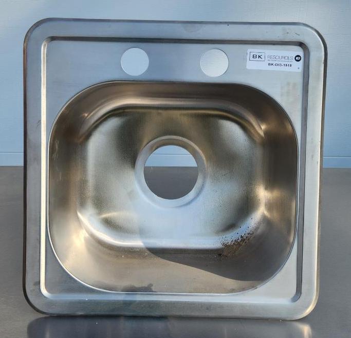New BK Resources NSF MN: BK-DIS-1515 Stainless Steel Drop-In Sink