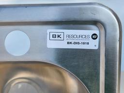 New BK Resources NSF MN: BK-DIS-1515 Stainless Steel Drop-In Sink