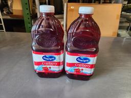 2 Sealed Jugs Ocean Spray Cranberry Juice, 60oz Bottles