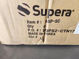 New Case of 6, Supera ASP-5C Stainless Steel Lids