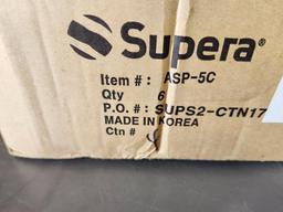 New Case of 6, Supera ASP-5C Stainless Steel Lids