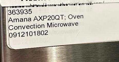 Amana Model AXP20QT High Speed Convection Oven, CLEAN