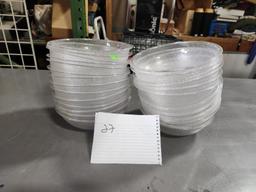 Lot of 27 New Cambro 8in Salad or Serving Pebbled Clear Bowls No. PSB8