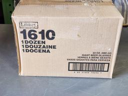 New Case; Libbey 1610, 23oz Giant Beer Glasses, Box of 12