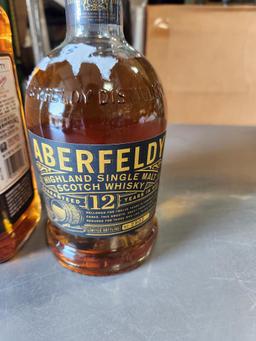 Lot of 2, Sealed Bottles, 1 Liter Jim Beam Bourbon Whiskey, .750ml Aberfeldy Single Malt Scotch 12yr