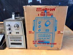 (2) Teltron Solid State 8 Track Stereo Model WFMT-103 w/ Orig. Box, RCA Victor Model 3RG-61G
