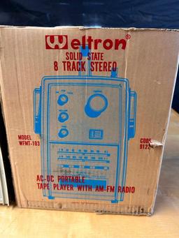 (2) Teltron Solid State 8 Track Stereo Model WFMT-103 w/ Orig. Box, RCA Victor Model 3RG-61G