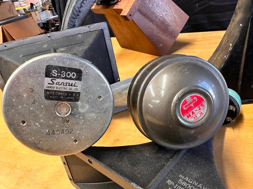Group of Horn Speakers, Sansui, Magnavox, University, Holtzer-Cabot