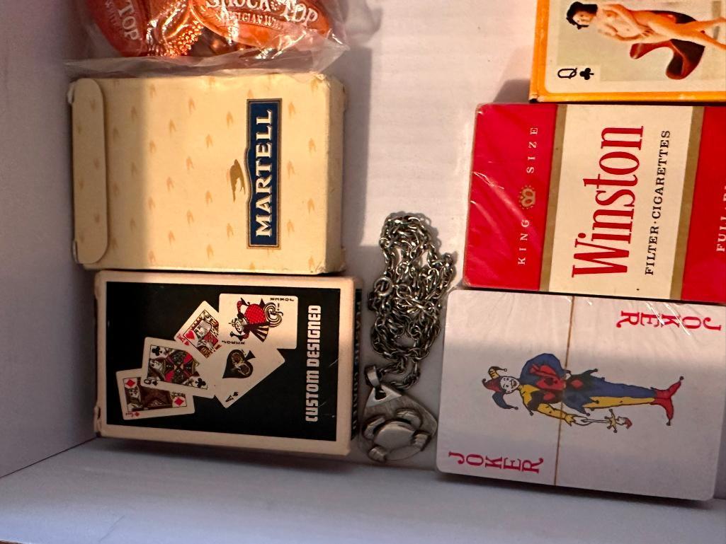Vintage Playing Cards, Miniature Deck of Nudie Cards, Belt Buckle River City Roundup