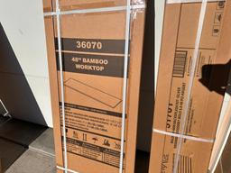 NewAge Bold Series 48 in. Bamboo Worktop 36070 & 48 in. Backsplash Kit - Silver