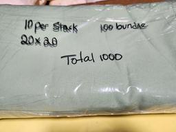 1,000 Cloth Napkins, 20in x 20in, Cleaned/Bundled