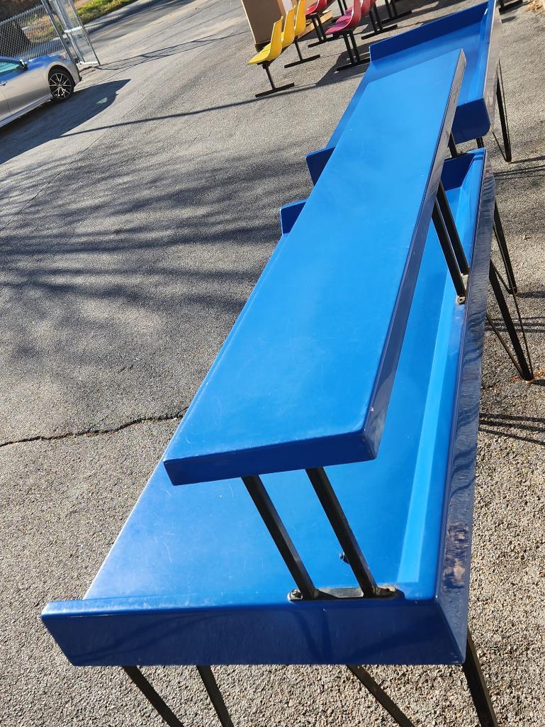 Regal Blue Folding Table w/ Upper Shelf 72in x 20in x 36in