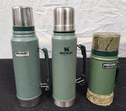 Lot of 3 Stanley Thermos Tumblers / Vacuum Insulated Bottles