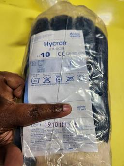 12 New Pair, Ansell -Edmont Hycron 27-602 Nitrile Coated Gloves