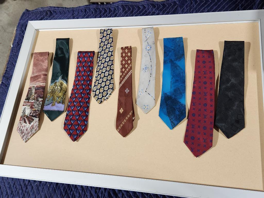 Lot of 9 Assorted Design Neck Ties - Louis Vuitton Included