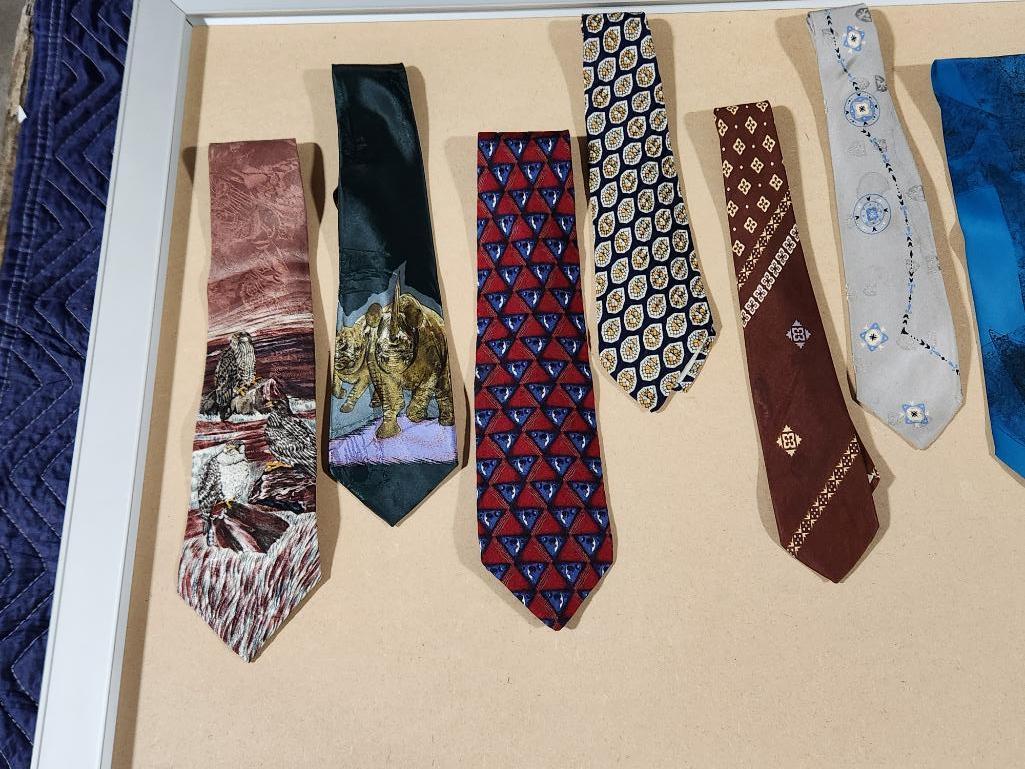 Lot of 9 Assorted Design Neck Ties - Louis Vuitton Included
