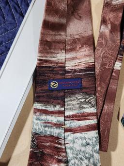 Lot of 9 Assorted Design Neck Ties - Louis Vuitton Included
