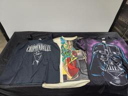 Lot of 3 Shirts; Chippendales, Darth Vader w/ Tag & Piccaso "Tomato Plant, 1944", Size XL