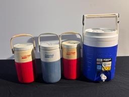 New Igloo 2-Gallon Drink Dispenser, (3) Coleman 1-Gallon Drink Dispensers, Water Jugs