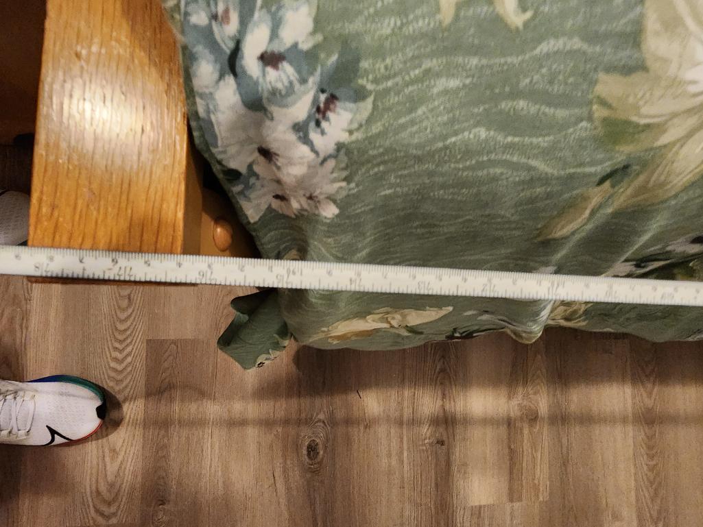 Full-Size Mid-Century Modern Bed w/ Box Spring & Mattress & Bedding