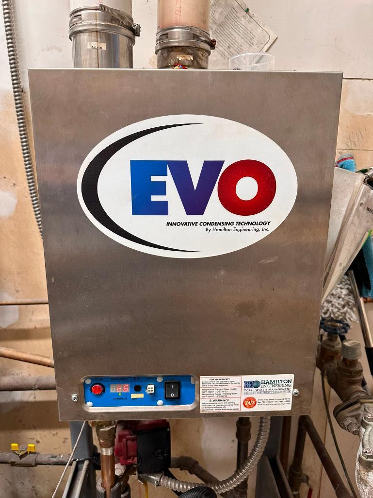 EVO 79-599 High Efficiency Water Heater, Circulating Pump, Tank Sensor Maniforld, Base Rack & Parts