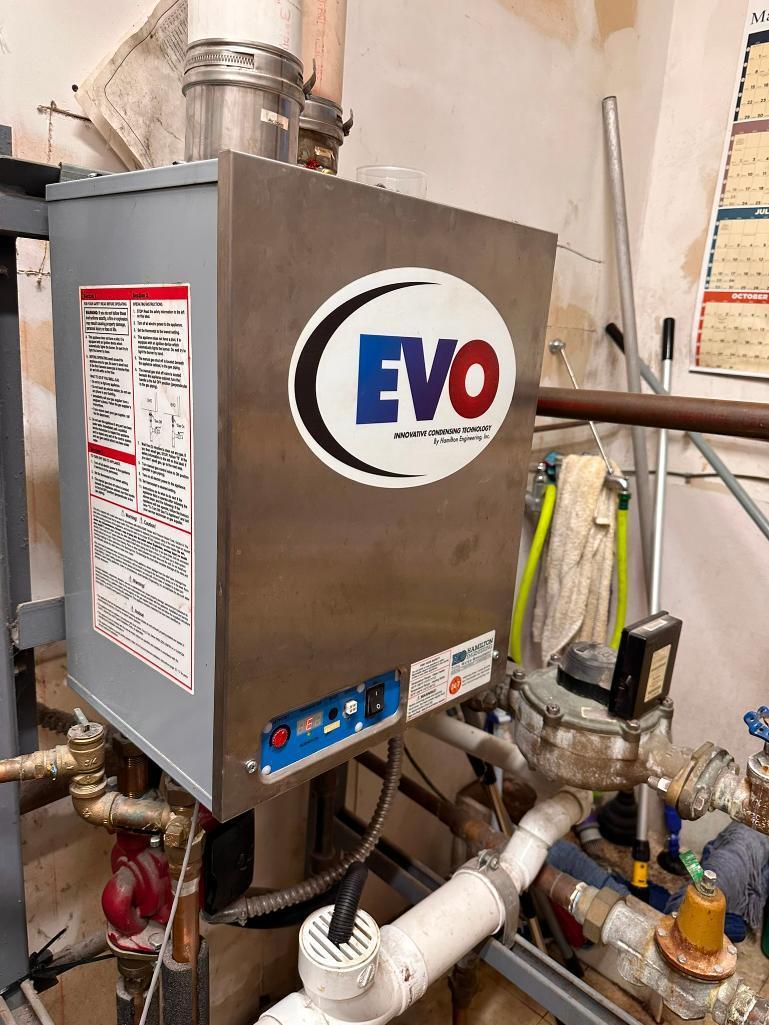 EVO 79-599 High Efficiency Water Heater, Circulating Pump, Tank Sensor Maniforld, Base Rack & Parts