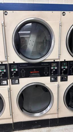 Speed Queen Double-Stack 30lb Commercial Dryer - Model: ST0300DFG - Working