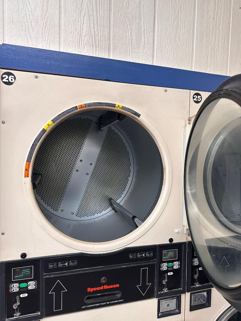 Speed Queen Double-Stack 30lb Commercial Dryer - Model: ST0300DFG - Working