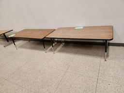 Lot of 2 Woodgrain Rectangular Tables 60" x 30" w/ 4 Legs