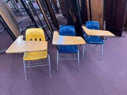 (3) Three Single Student Desks w/ Under-Chair Storage & Desk Top