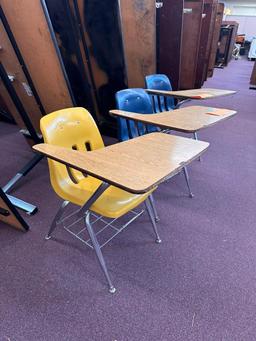 (3) Three Single Student Desks w/ Under-Chair Storage & Desk Top