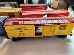 Group of Model Railroad Train Cars & Remote