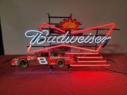 Budweiser Bud Dale Earnhardt Jr Neon Beer and NASCAR Sign