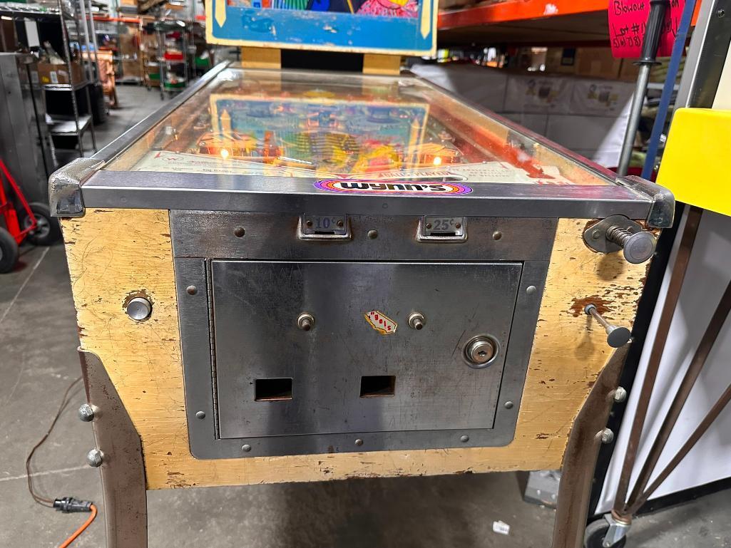 1963 Williams Big Daddy Pinball Machine, Unrestored, Working Condition, Complete w/ Schematics &