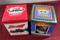 Lot of 2 Budweiser Holiday Steins